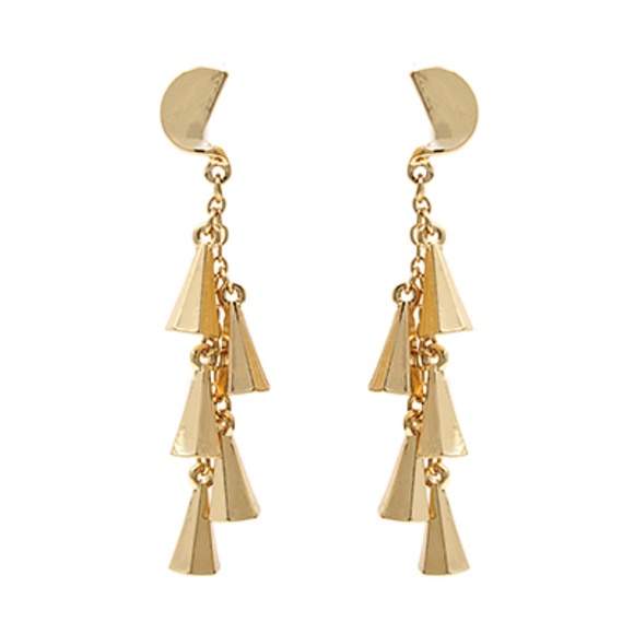 Hexagonal Pyramid Fringe Earrings - Picture 1 of 1